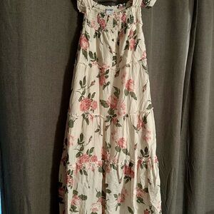 Floral Cream Maxi Dress